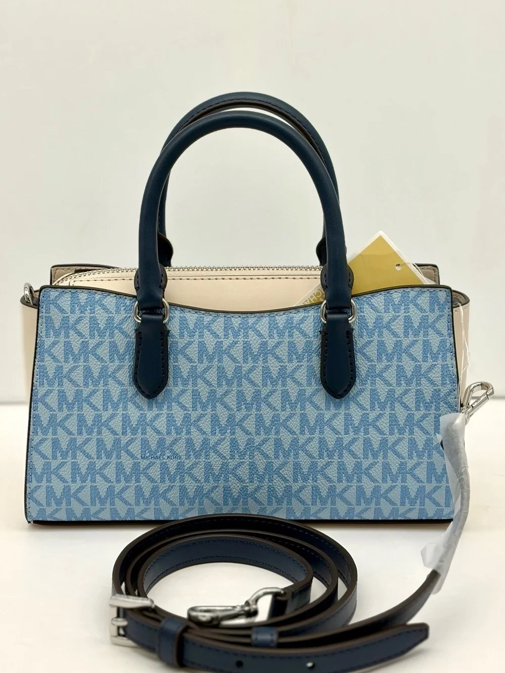Michael Kors Arden Small Color-Block Signature Logo Messenger Crossbody Bag